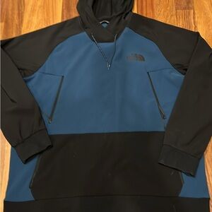 The North Face Men's Black and Blue Hooded Jacket